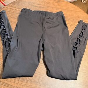 Savage X Fenty Black Leggings with Ruffle Detail